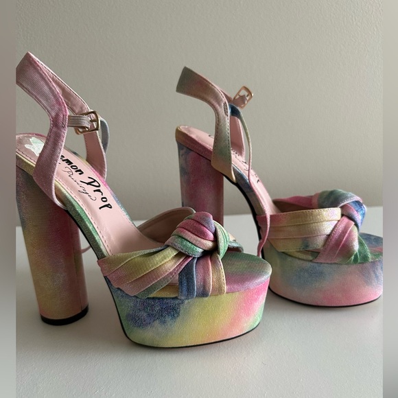 Rainbow Lemon Drop Heels - Privileged by J.C Dossier  - Size 6 - Picture 2 of 6